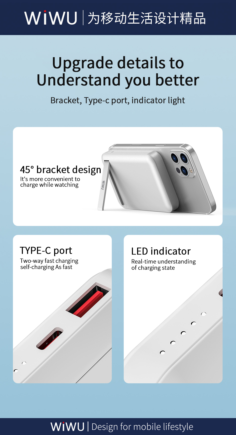 Snap Cube- Magnetic Wireless charger power bank 10000mAh-WiWU - Image 10